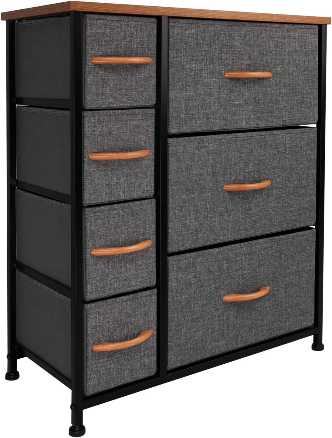 7 Drawer Dark Gray Fabric Storage Tower Dresser A59355
