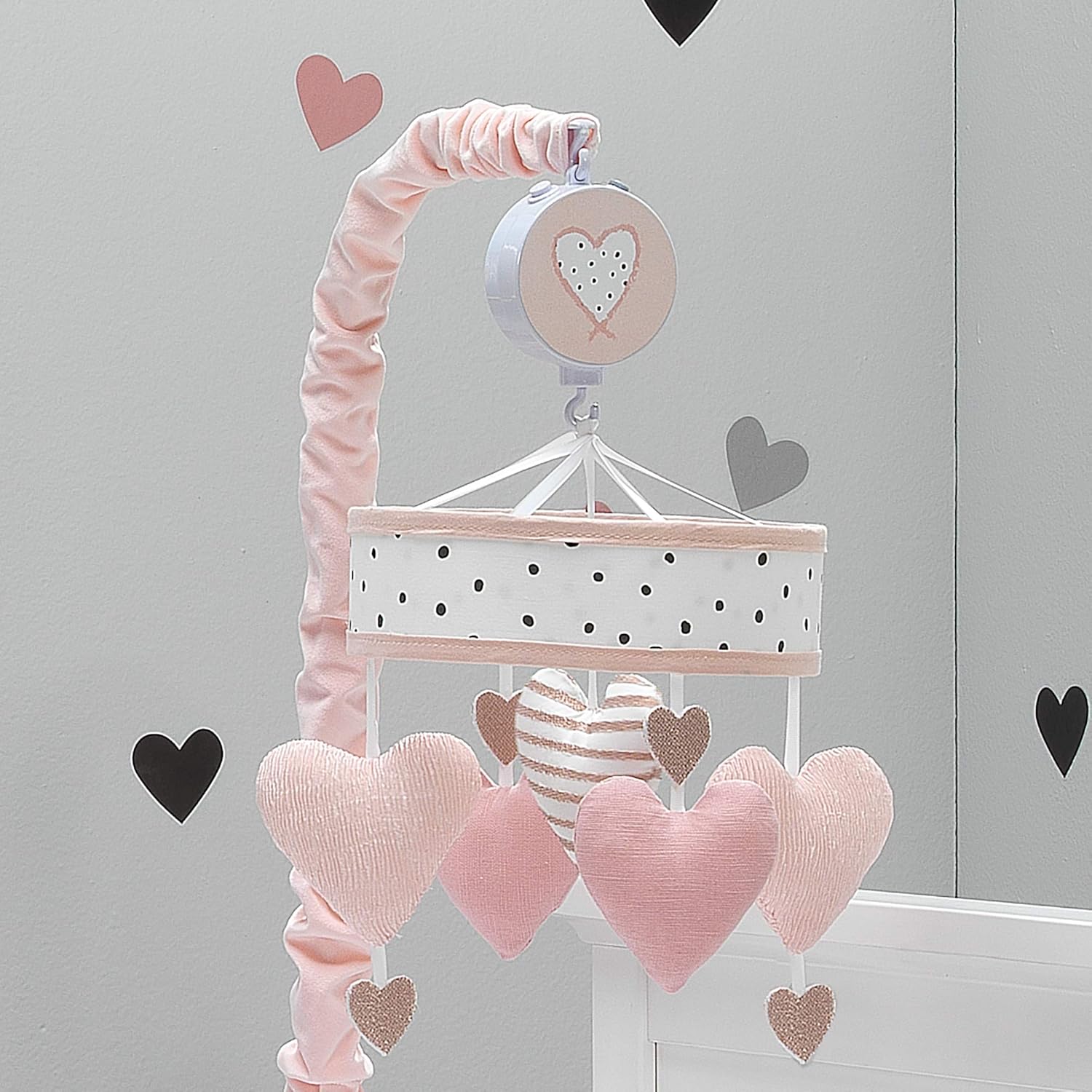 Pink/White Musical Baby Crib Mobile E8036