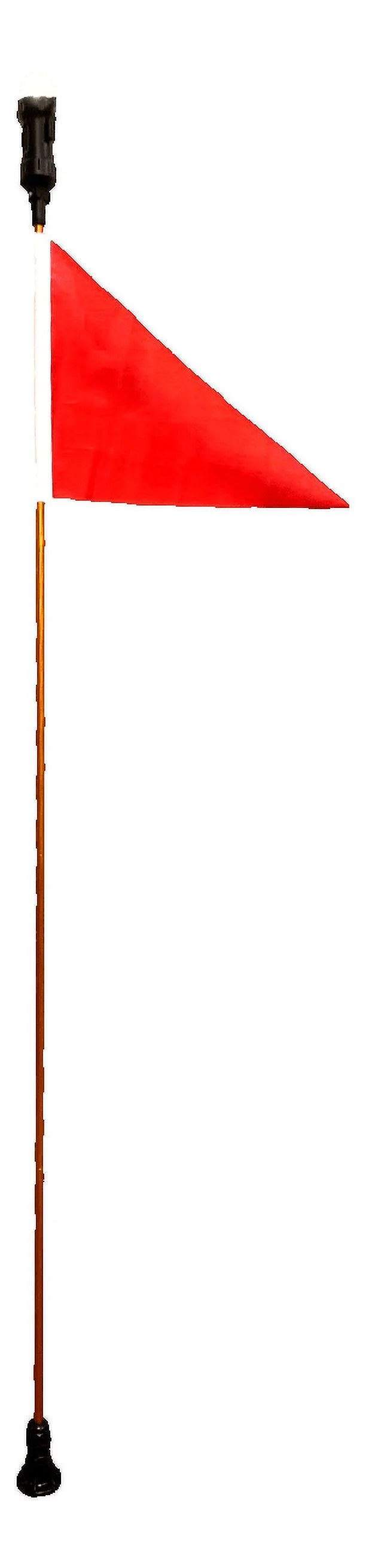Red Triangle Flag Pole Socket Base Bronze Anodize Aluminum 5/16" Tube Foldable Pole with Light E554