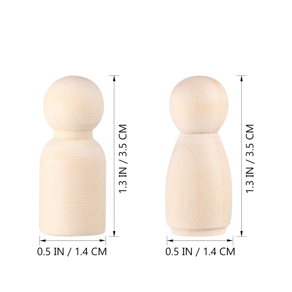 50pcs Unfinished Wooden Peg Dolls S690279