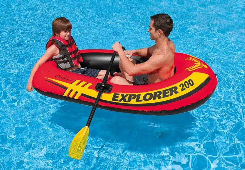 Inflatable 2 Person Raft with 1-Person Inflatable Tube (2 Pack) T4962