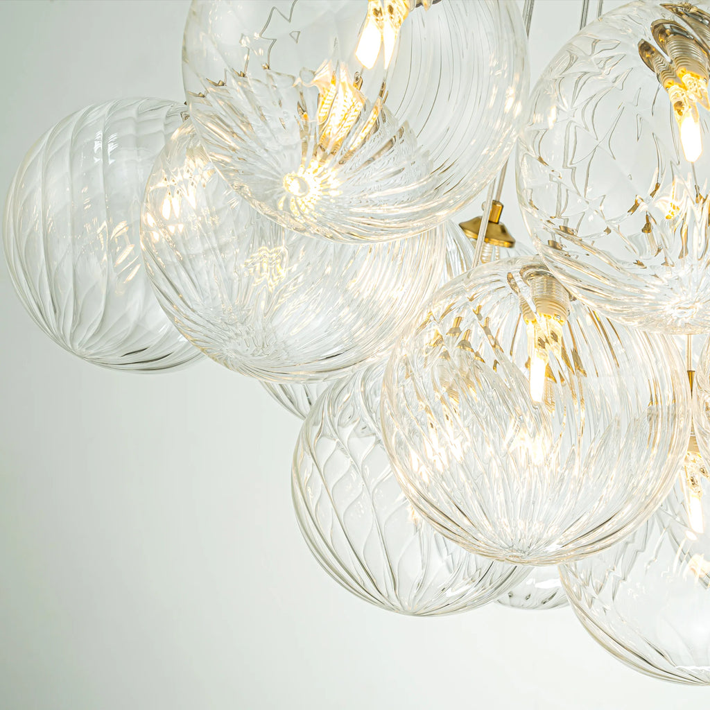 Ribbed Glass Bubble Chandelier J3133