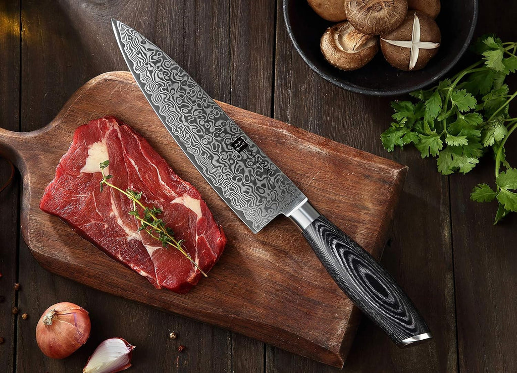 5PC Damascus Steel Kitchen Knife Set with Pakkawood Q255