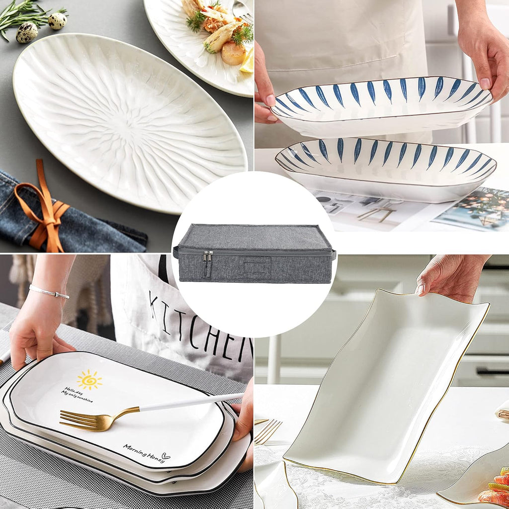 17x13x3.5 in Hard Shell Platter Storage Case, Pack of 2 K658897
