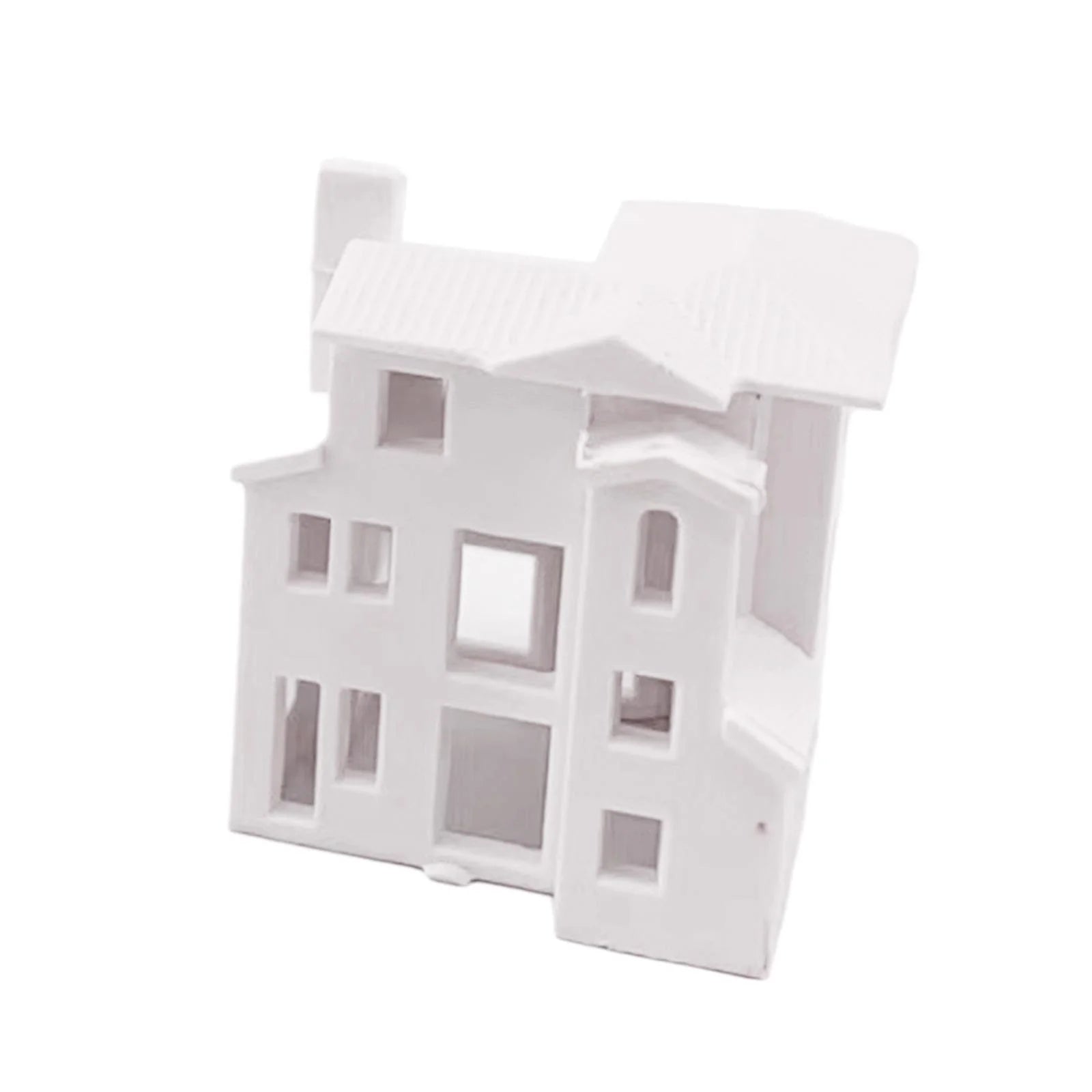 Miniature Dollhouse Scenes Building Train Unpainted House Decoration P2018