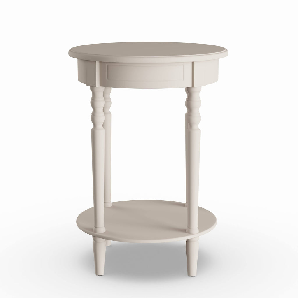Antique White Oval Accent Table T86765