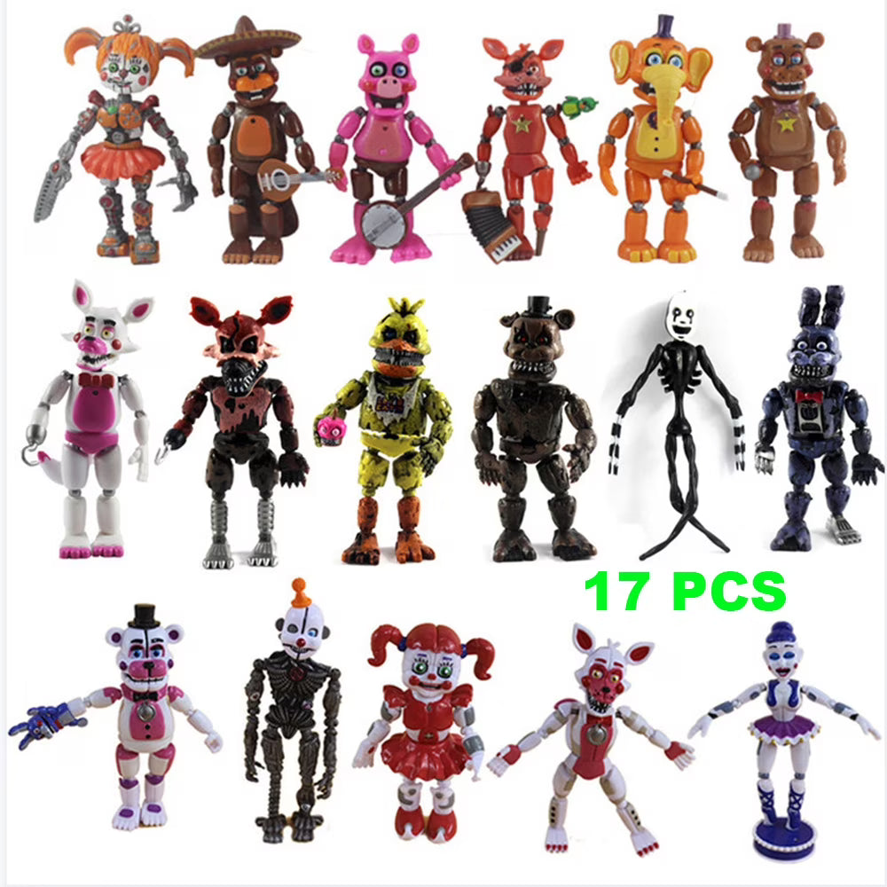 FNAF Funtime Freddy Foxy Sister Action Figures 17Pcs Set H91679