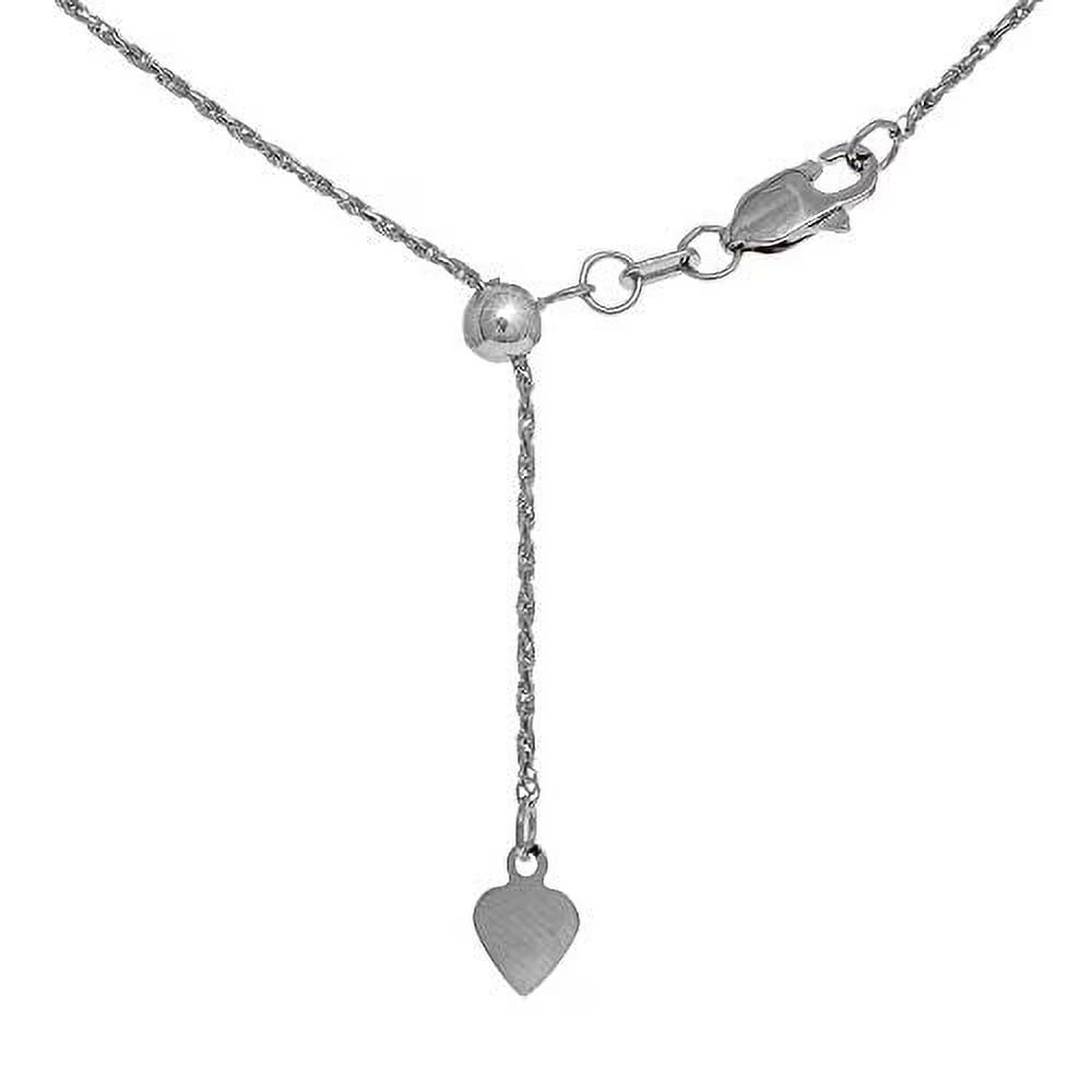 22 Inches 3.1gr Solid White Gold Rope Chain P59155