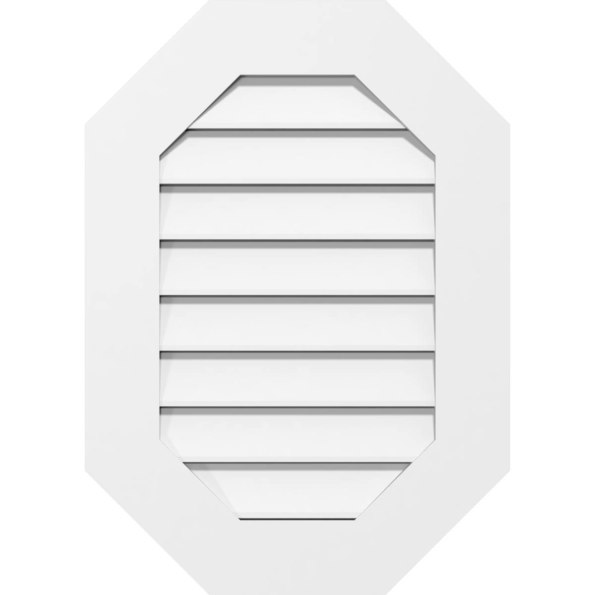 12x22W x 22x22H Vertical Elongated Octagon Surface Mount PVC Gable Vent W419857