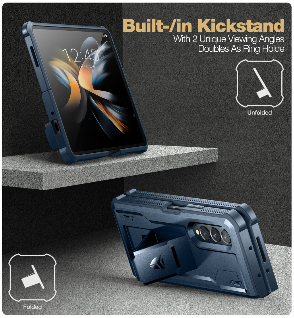 Navy Blue Shockproof Rugged Case with Kickstand Y2652