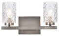2 Lights Bath Sconce in Stain Nickel with Clear Shade W9061