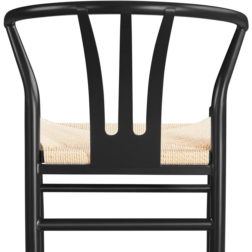 Set of 2 Black Weave Arm Chairs B872