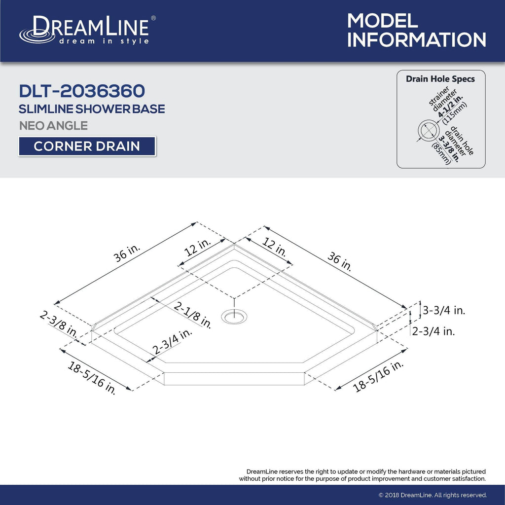 Neo Angle Shower Base L1291