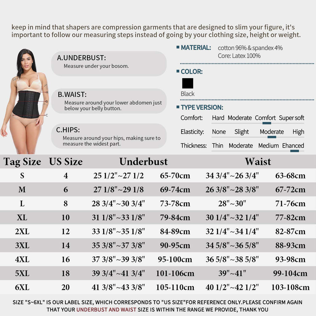 Latex Waist Trainer Corset Shapewear O78824