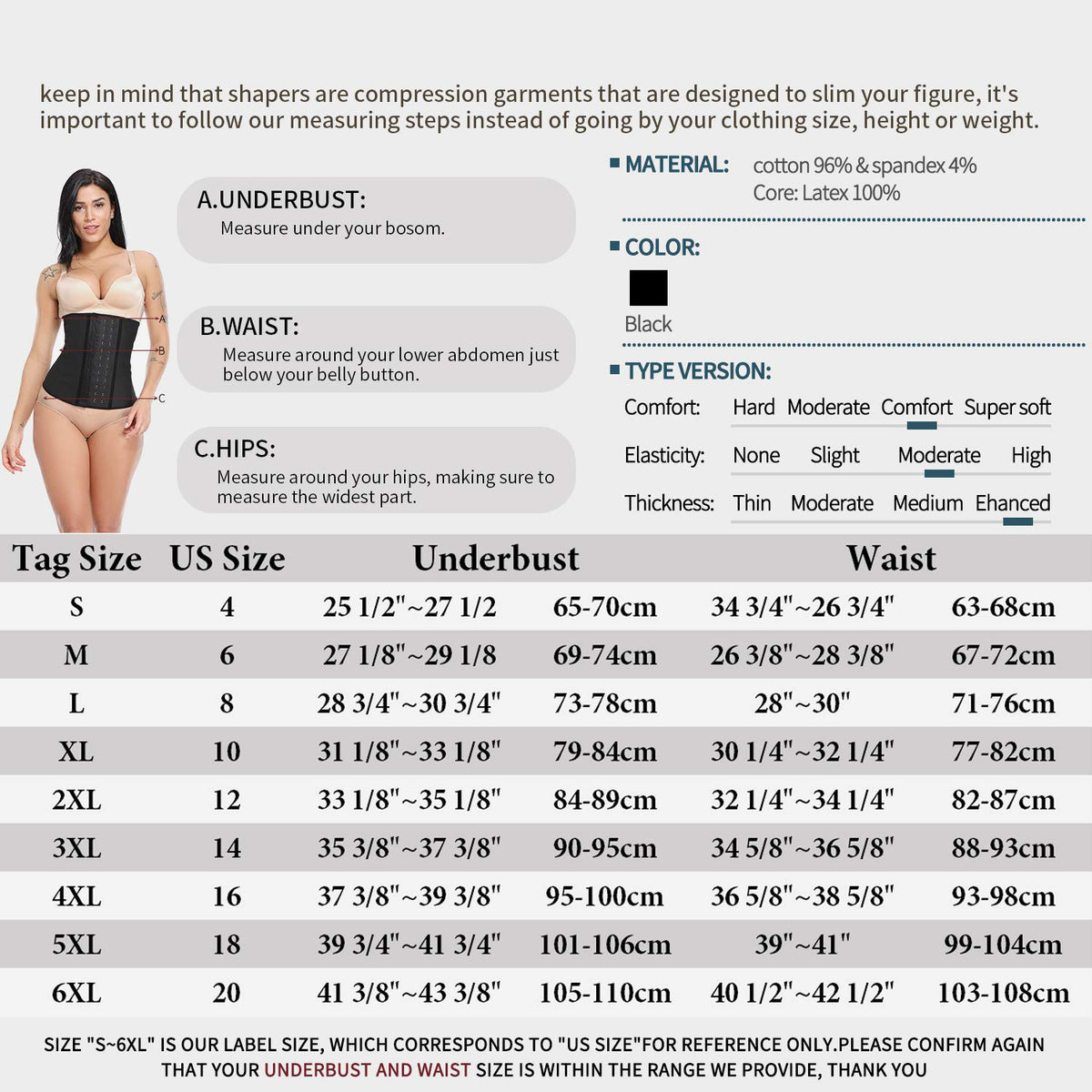 Latex Waist Trainer Corset Shapewear O78824
