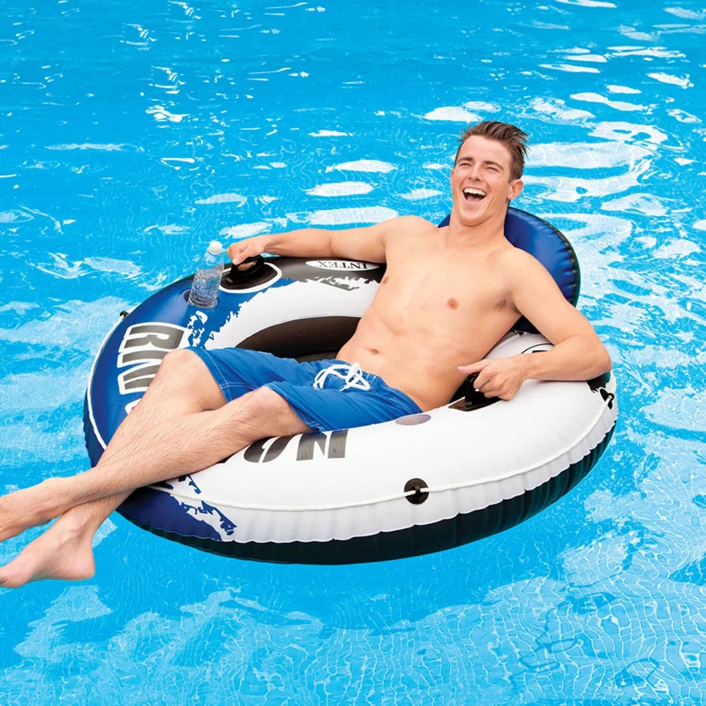 Inflatable 2 Person Raft with 1-Person Inflatable Tube (2 Pack) T4962