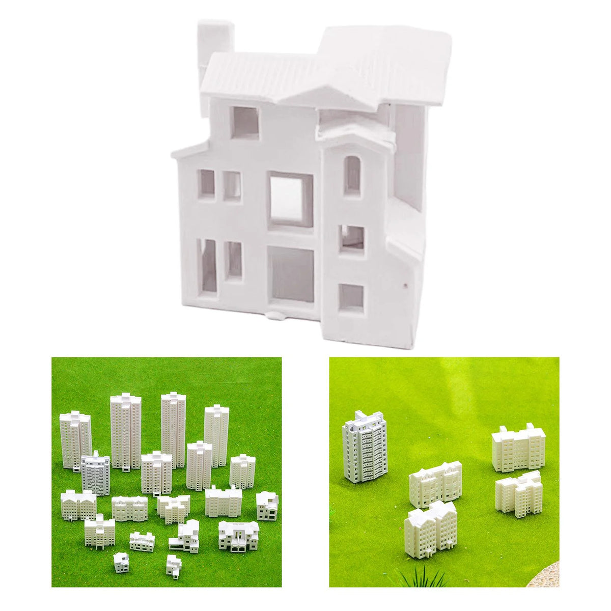 Miniature Dollhouse Scenes Building Train Unpainted House Decoration P2018