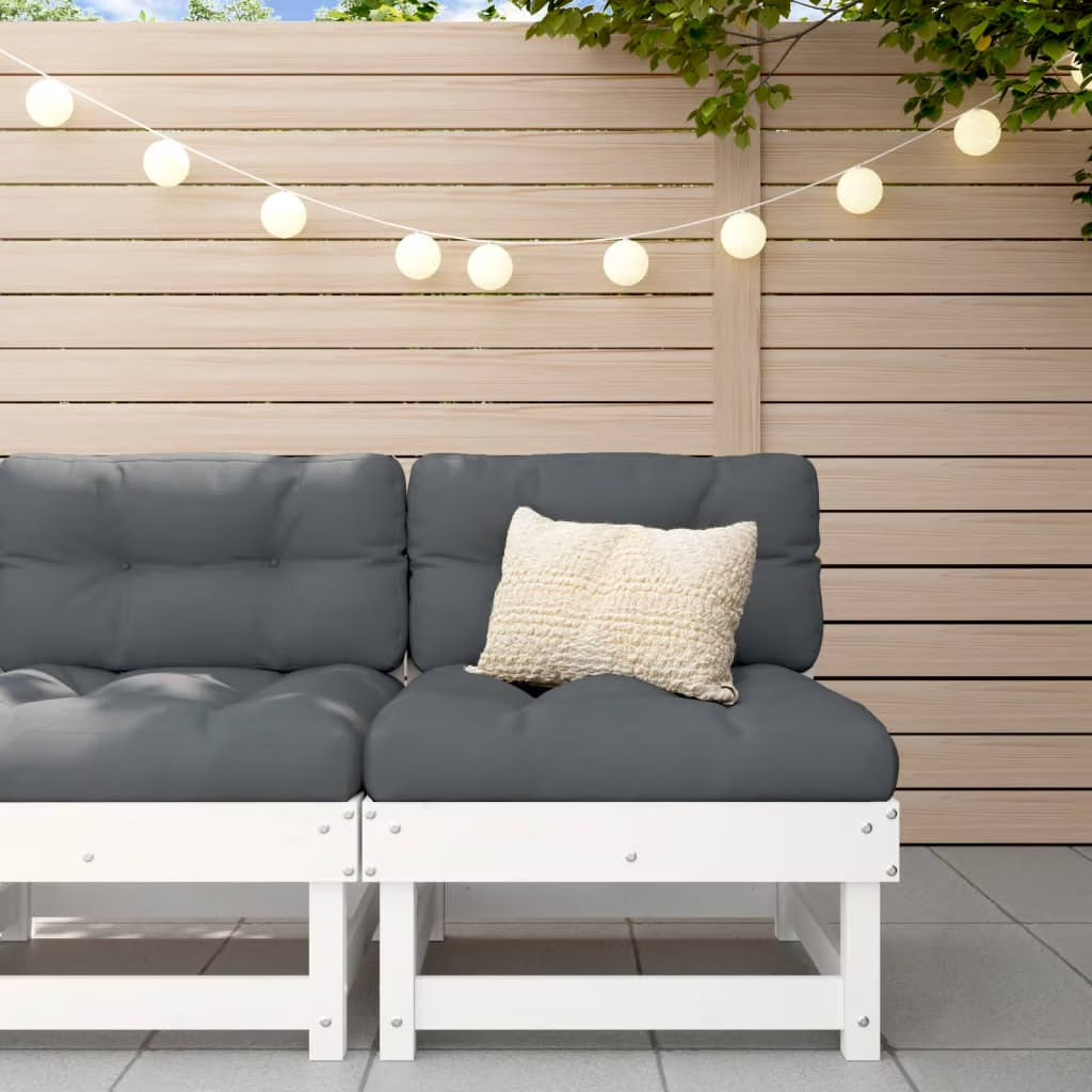 White Solid Wood Pine Sofa with Cushions V7774