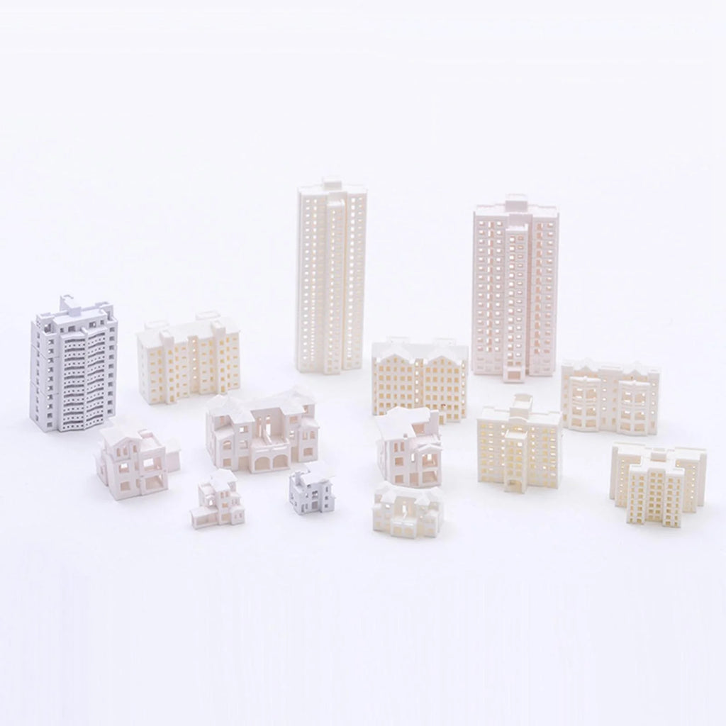 Miniature Dollhouse Scenes Building Train Unpainted House Decoration P2018