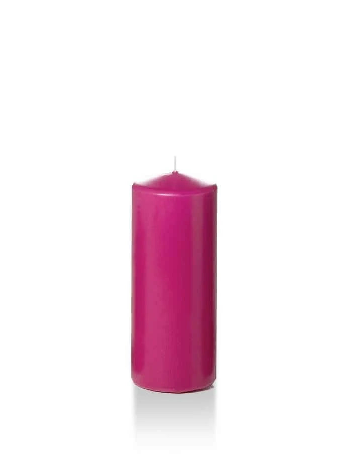 Slim Pillar Candles, Hot Pink, Set of 16 E159