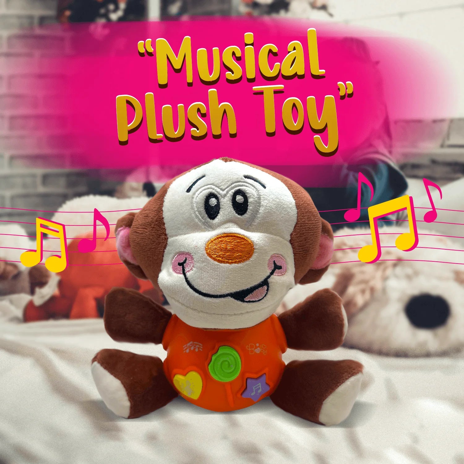 Musical Plush Monkey Baby Toy, 8 Inches H848889