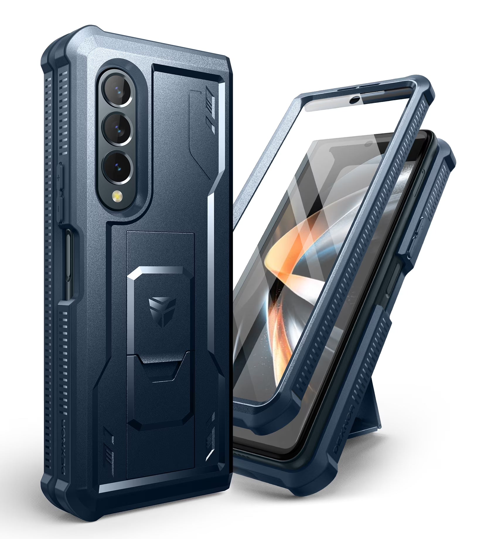 Navy Blue Shockproof Rugged Case with Kickstand Y2652