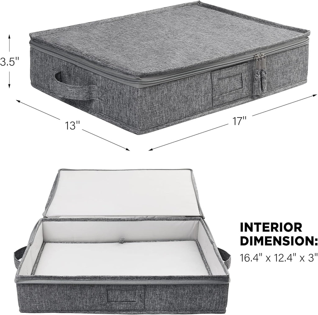 17x13x3.5 in Hard Shell Platter Storage Case, Pack of 2 K658897