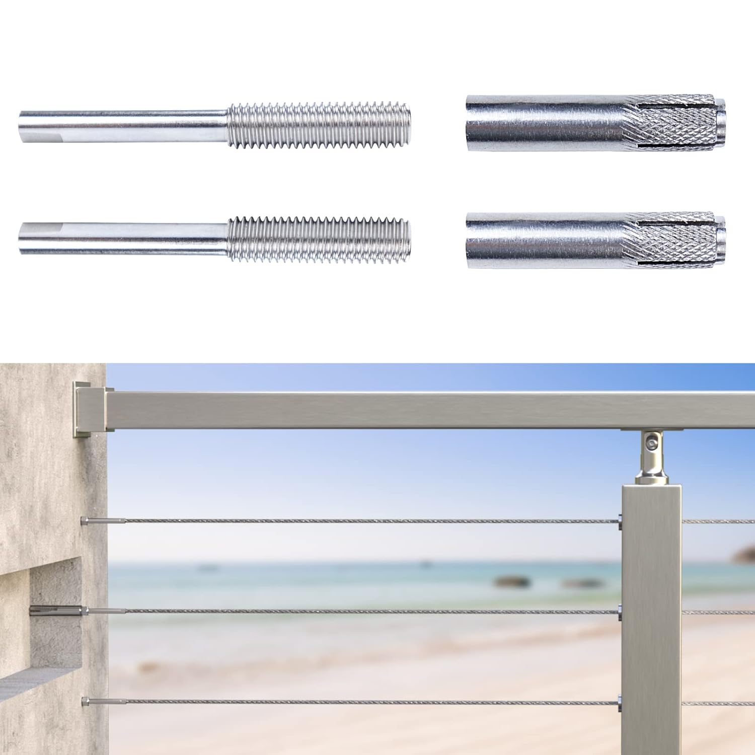20Pack 1/8 Invisible Cable Railing Kit T316 Stainless Steel F64830