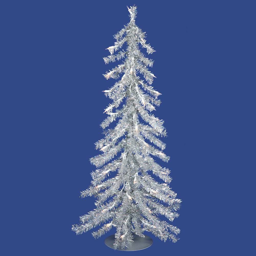 2 Silver Artificial Christmas Tree with 35 Warm White LED Lights L877627