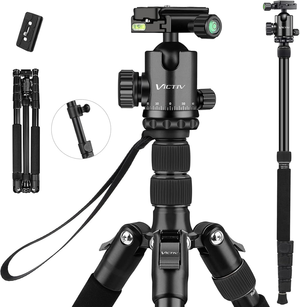 77" Compact Aluminum Tripod with 360 Degree Ball Head, Pack of 2 H197