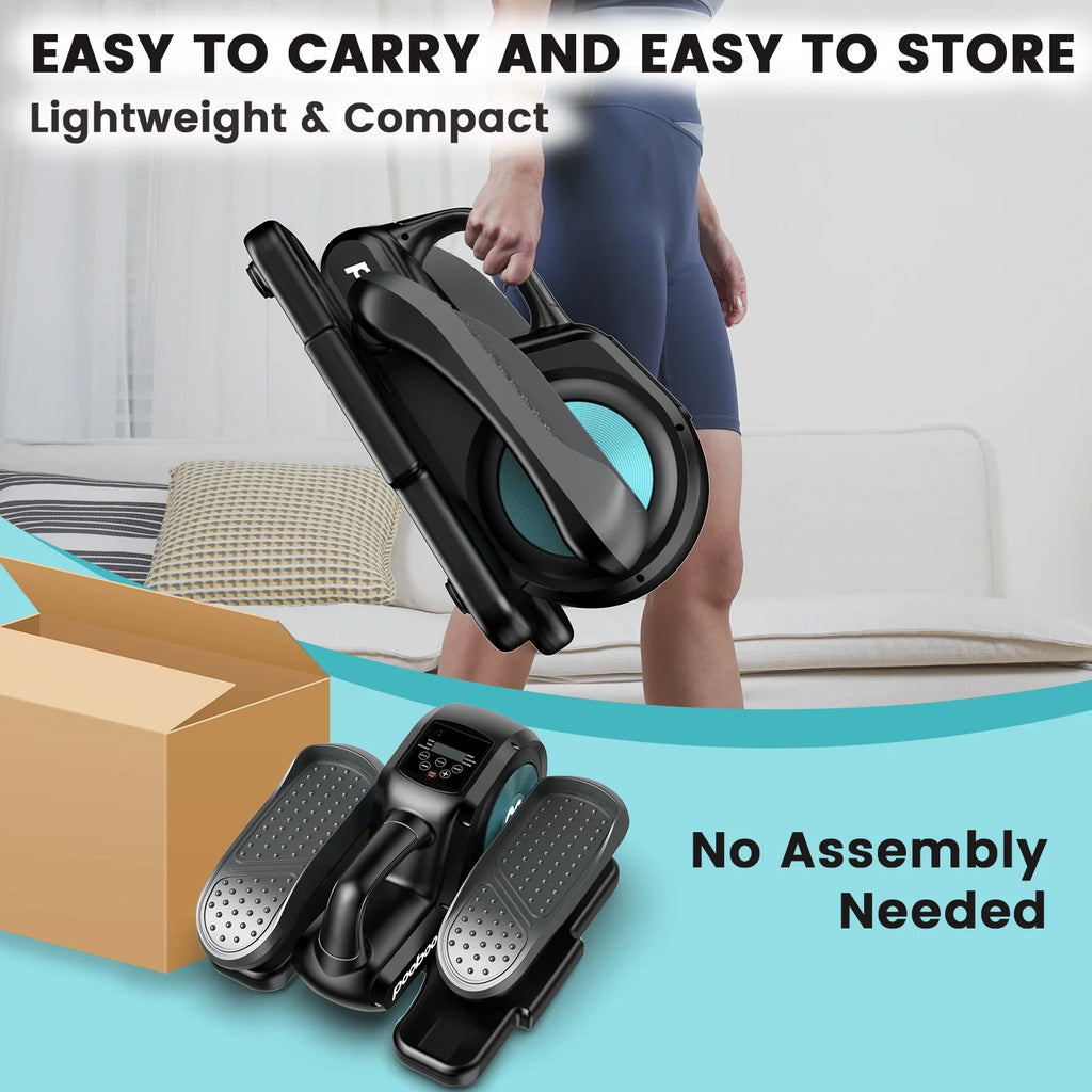 Under Desk Magnetic Elliptical Trainer with LCD Monitor Black F537