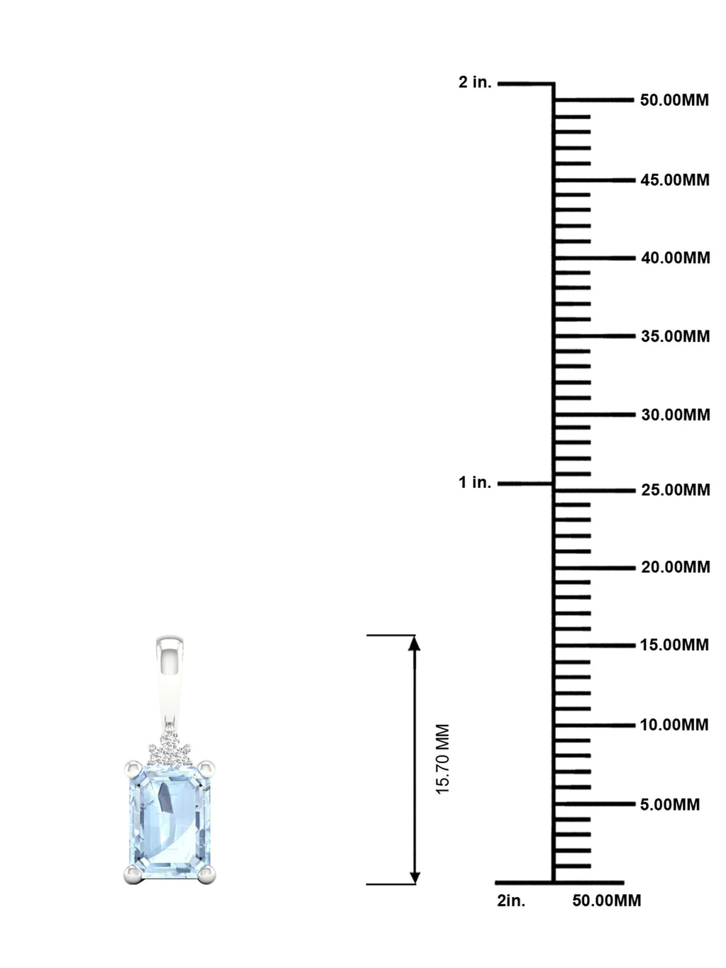 10K White Gold Aquamarine Diamond Necklace U42462