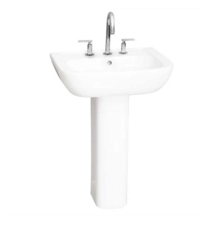 White Single Basin Pedestal Bathroom Sink O673