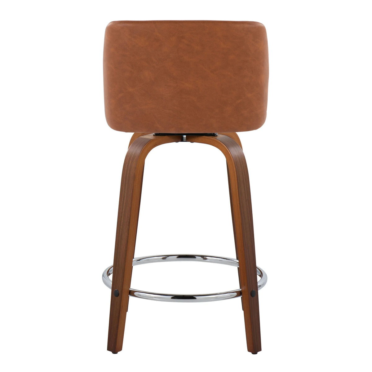 24" Counter Stool Set of 2 Camel Faux Leather S508
