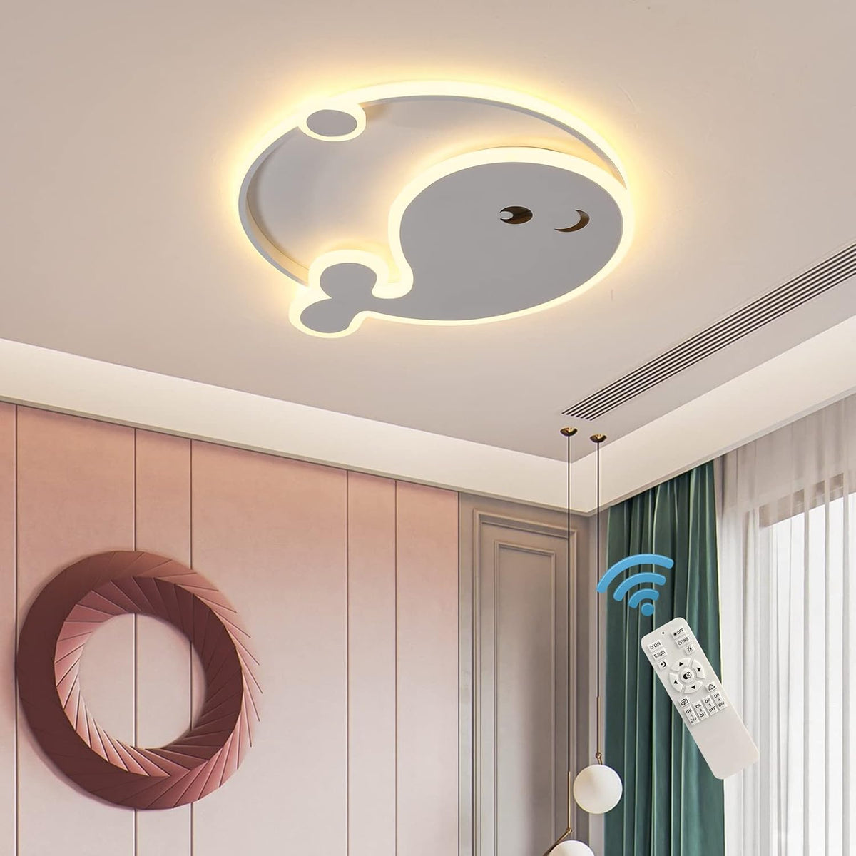LED Ceiling Light Dimmable, 45W Flush Mount Ceiling Lamp with Remote R9003
