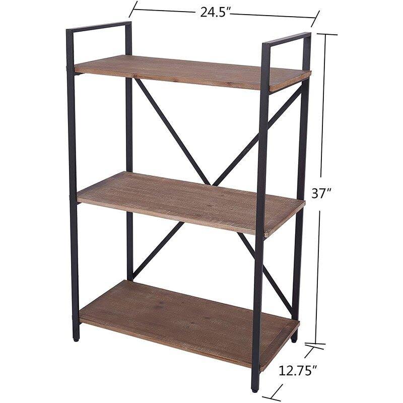 Dark Brown 3 Tier Bookcase Bookshelf V54082