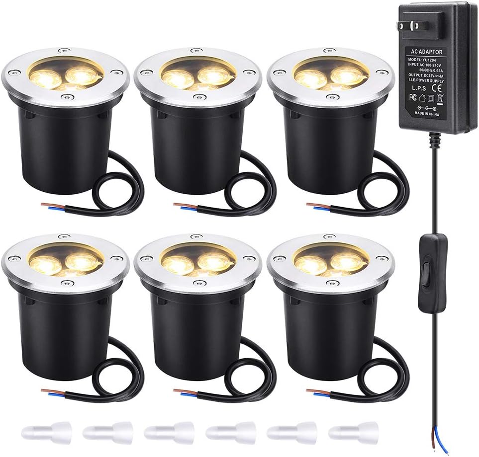 6 Pack 6W Warm White LED Landscape Lights C712
