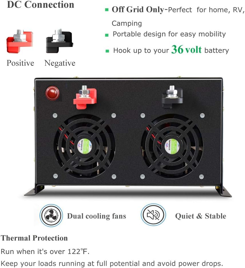Pure Sine Wave Inverter 8000 Watt 24V DC to 120V AC E6577