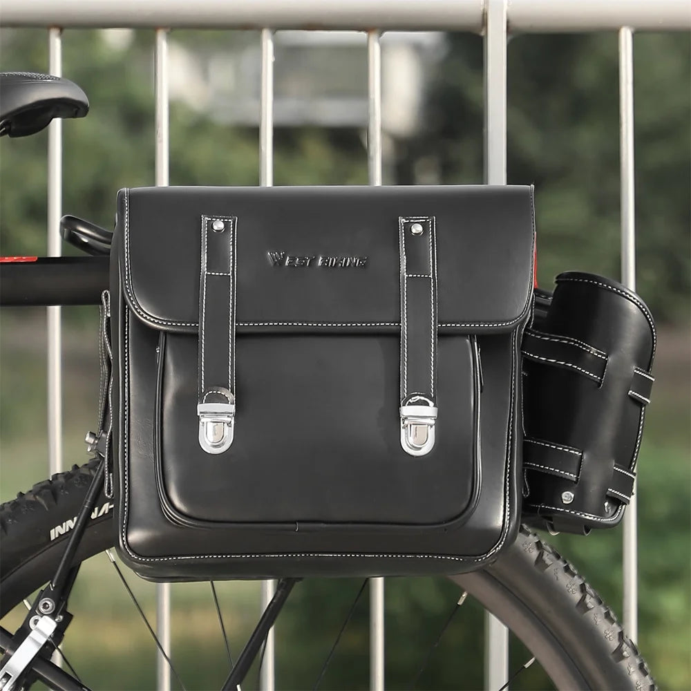 Retro Leather Bike Rear Bag N594
