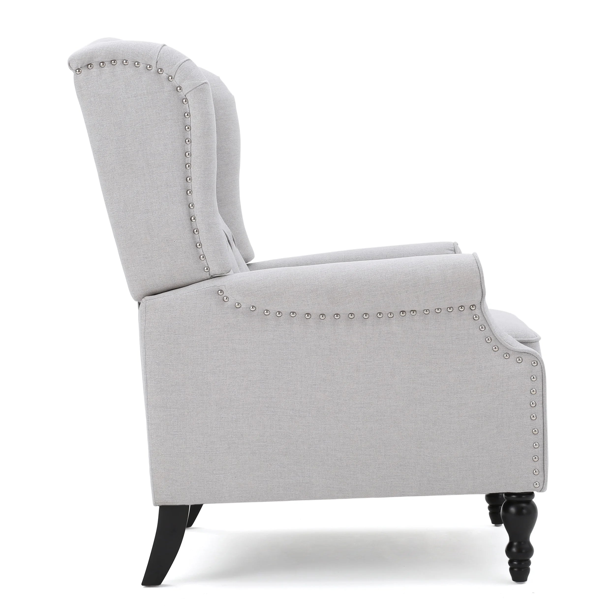 Light Gray Fabric Pushback Recliner, Set of 2 T6711