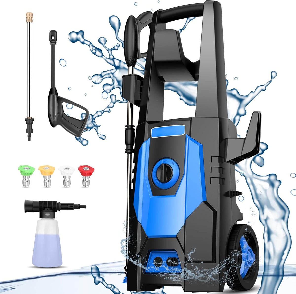 1800W Electric Pressure Washer with Hose 4 Nozzles E872121