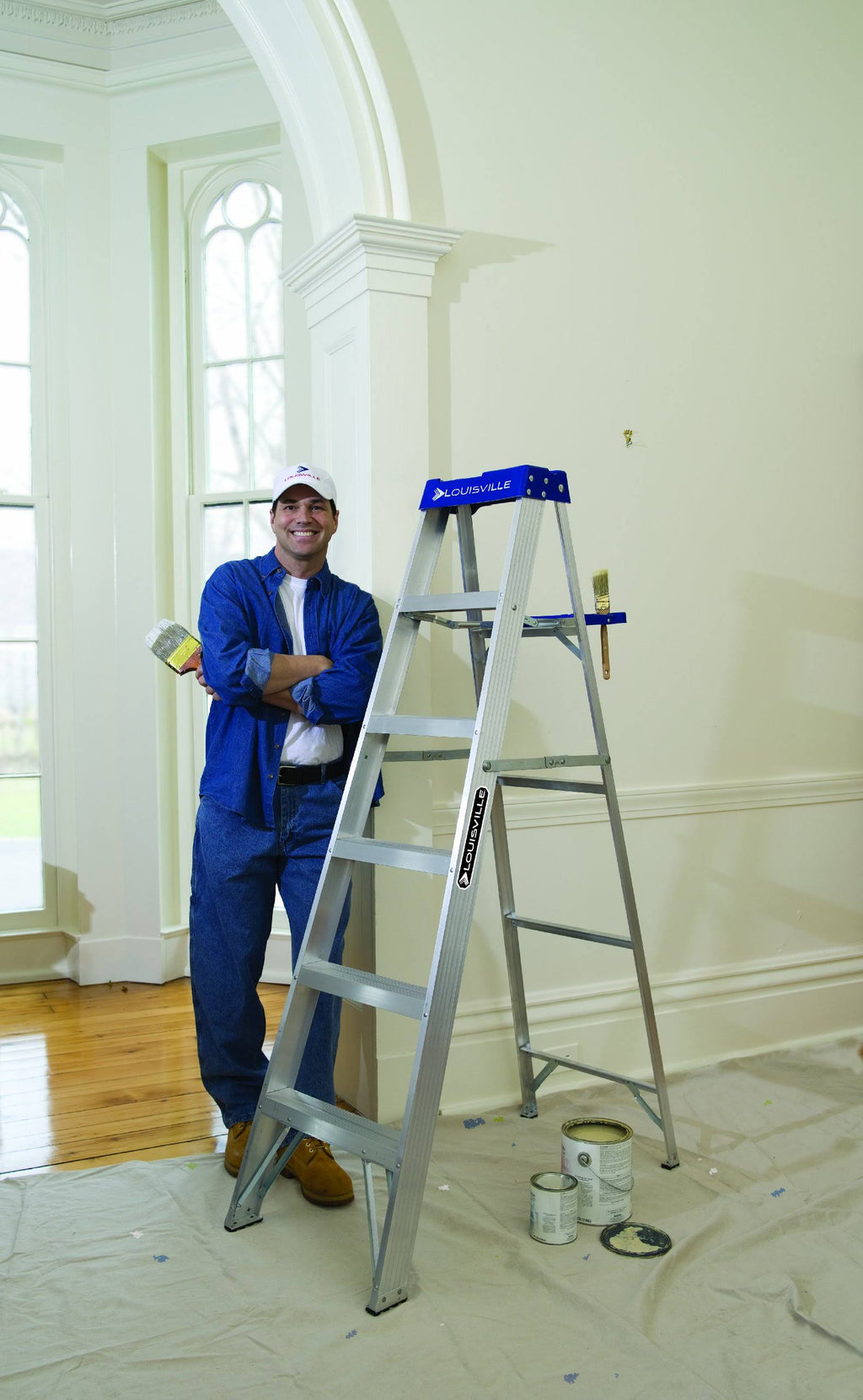 Aluminum Stepladder, 6 ft. H, 250 lb. Cap. B355296