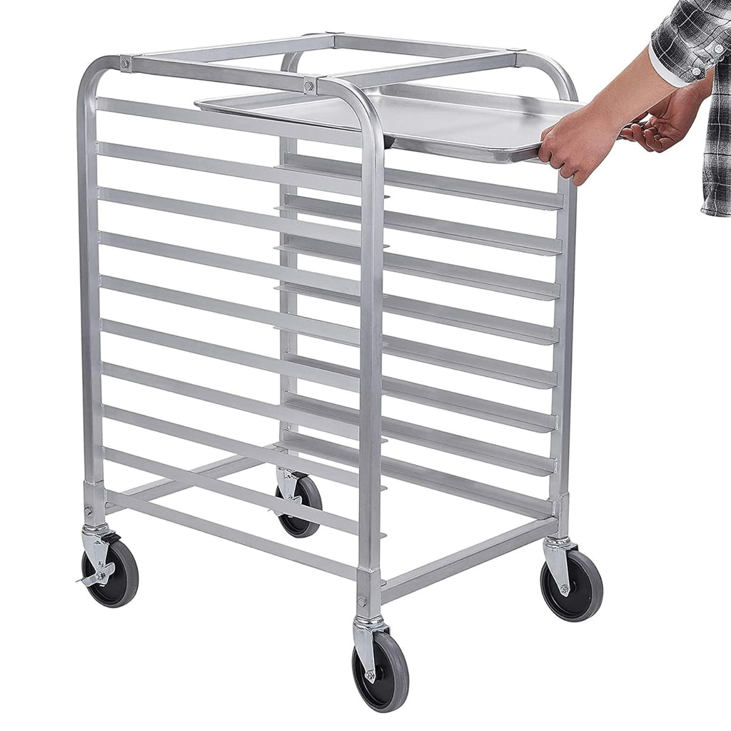 10 Tier Aluminum Bun Pan Rack with Wheels L744102