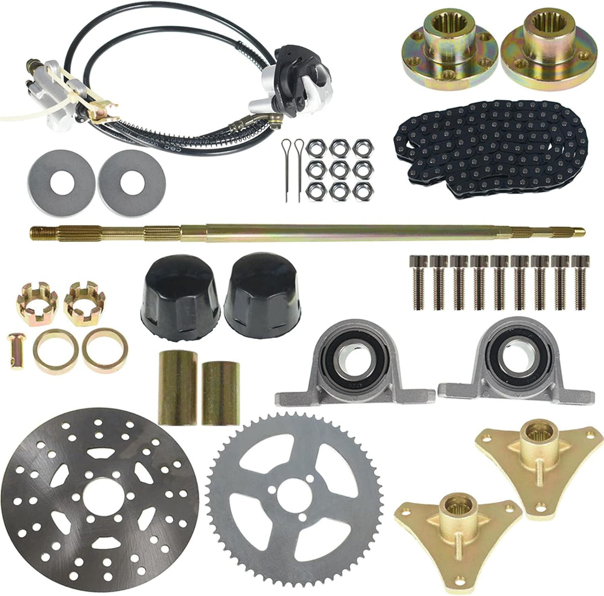 Rear Live Axle Kit Brake Assembly for Drift Trike Go Kart W5531