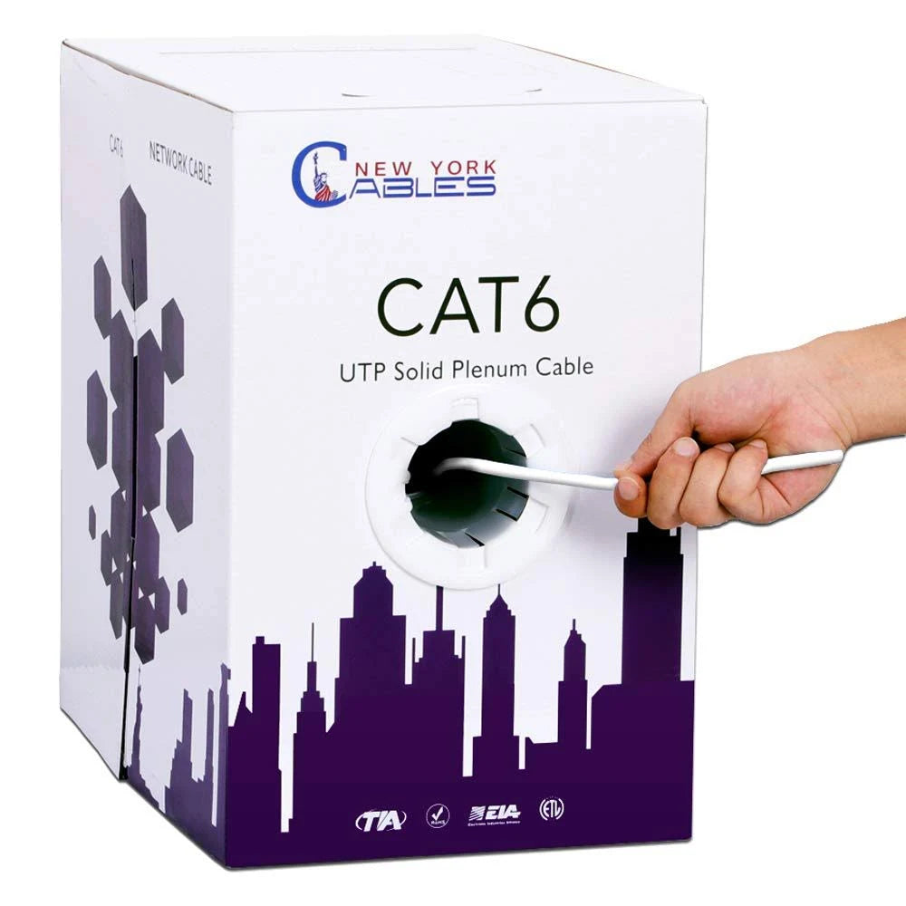 White Cat6 1000ft Plenum Cable Pull Box T394115