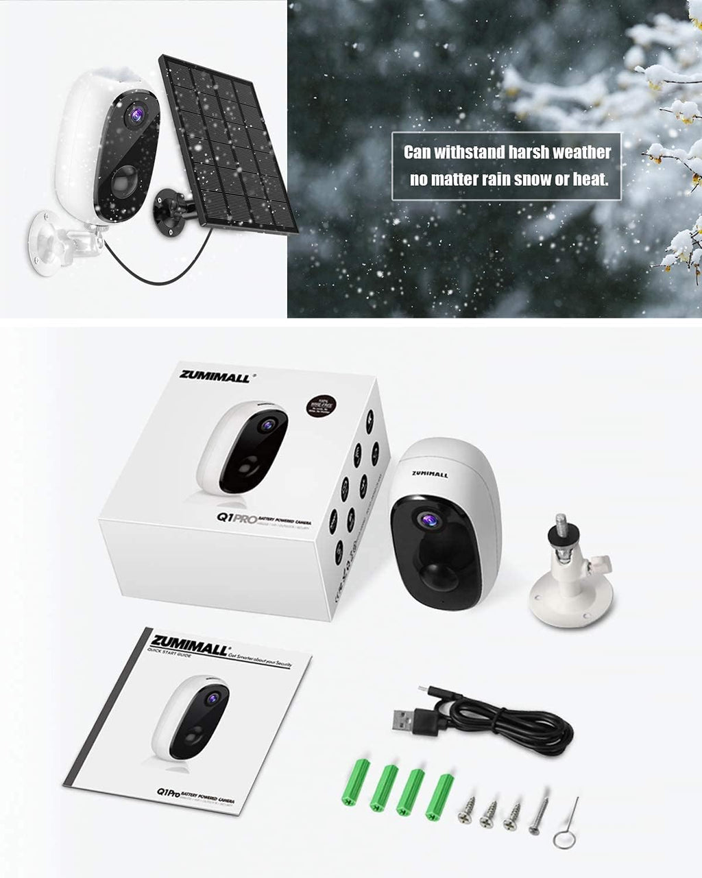 1080P Wireless WiFi Outdoor Security Camera with Rechargeable Battery M5688
