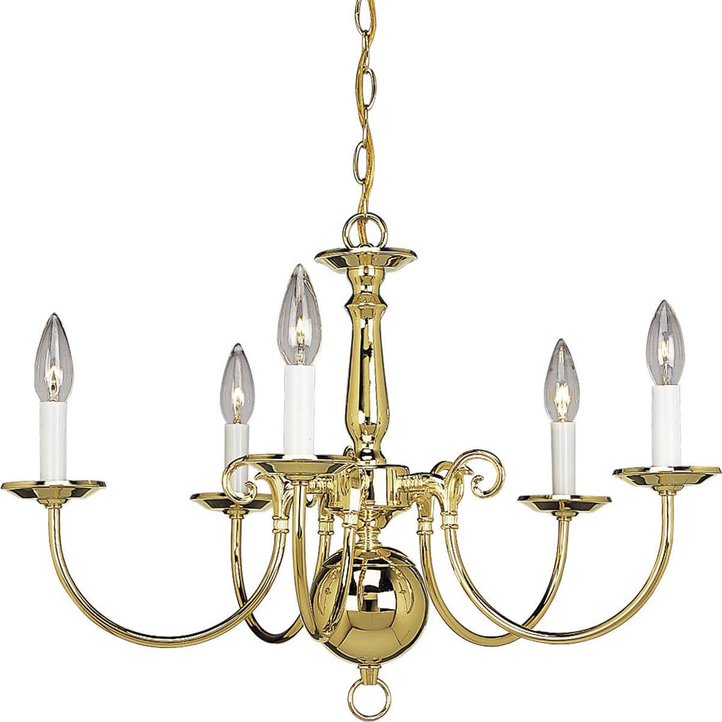 5-Light Polished Brass Chandelier D854099