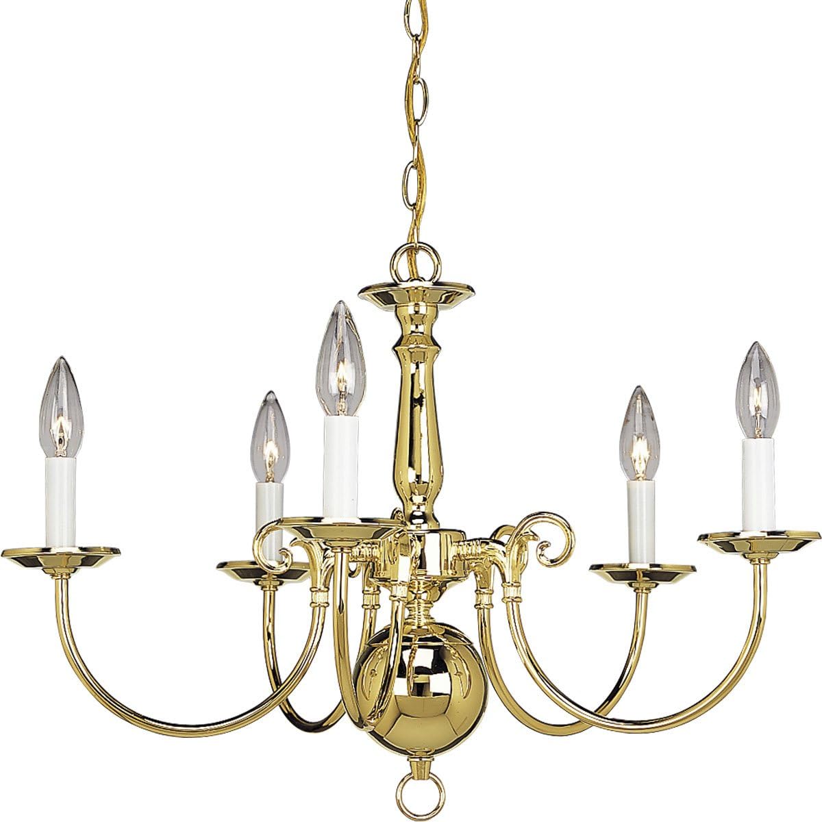 5-Light Polished Brass Chandelier D854099