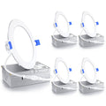 4 Pack 4 inch Ultra-Thin LED Recessed Ceiling Light with Junction Box, 2700K Soft White, 9W 75W Eqv, Dimmable Q89961