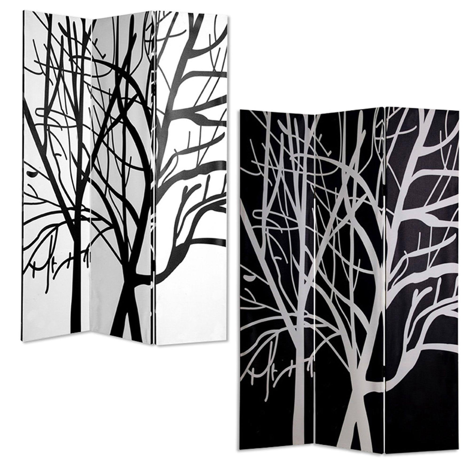 Multi Color Wood Canvas Screen C40268
